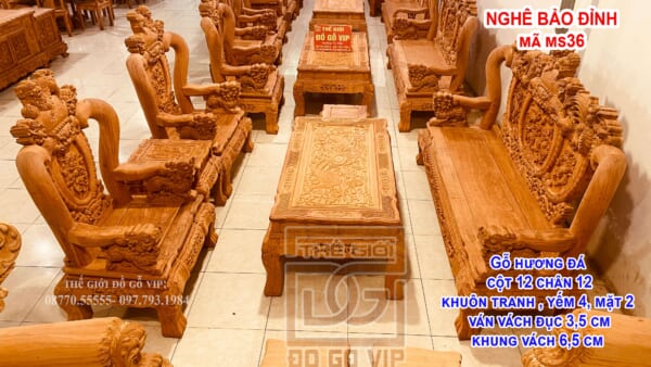 MS36 : BỘ QUỐC NGHÊ BẢO ĐỈNH 6 MÓN  - GỖ HƯƠNG ĐÁ