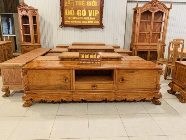 KỆ TIVI HOÀNG GIA VIP - GỖ HƯƠNG ĐÁ