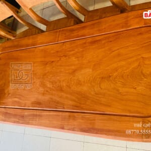 MS18 : BÀN ĂN BẦU DỤC - 8 GHẾ- GỖ HƯƠNG ĐÁ