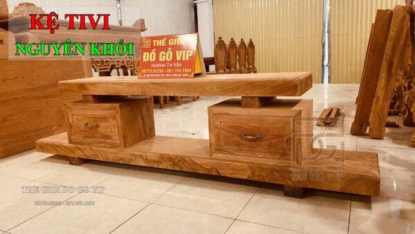 KỆ TIVI NGUYÊN KHỐI - GỖ HƯƠNG ĐÁ TUYỂN CHỌN
