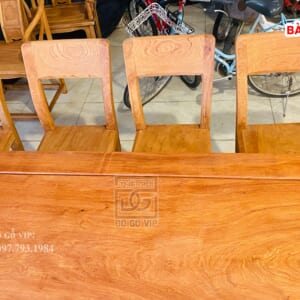 MS18 : BÀN ĂN BẦU DỤC - 8 GHẾ- GỖ HƯƠNG ĐÁ