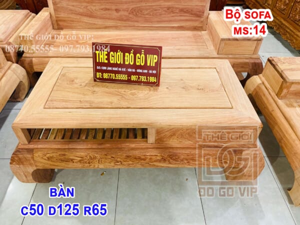 MS14 : BỘ SOFA 5 MÓN  - GỖ HƯƠNG ĐÁ