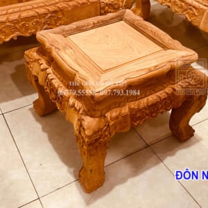 MS38 : BỘ QUỐC ĐÀO CỘT 12 CHÂN 12 - GỖ HƯƠNG ĐÁ