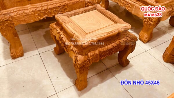 MS38 : BỘ QUỐC ĐÀO CỘT 12 CHÂN 12 - GỖ HƯƠNG ĐÁ