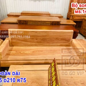 MS14 : BỘ SOFA 5 MÓN - GỖ HƯƠNG ĐÁ
