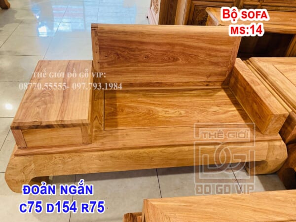 MS14 : BỘ SOFA 5 MÓN  - GỖ HƯƠNG ĐÁ