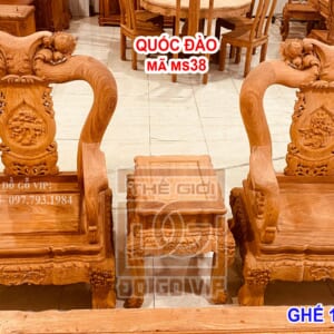 MS38 : BỘ QUỐC ĐÀO CỘT 12 CHÂN 12 - GỖ HƯƠNG ĐÁ