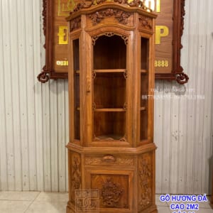 MS53 : TỦ RƯỢU GÓC CAO CẤP - GỖ HƯƠNG ĐÁ