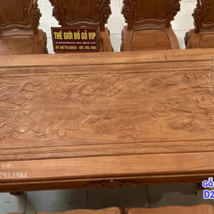 BỘ BÀN ĂN LOUIS HOÀNG GIA- 8 GHẾ - GỖ HƯƠNG ĐÁ
