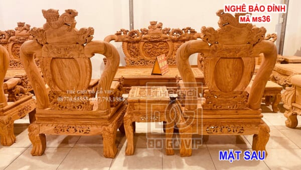 MS36 : BỘ QUỐC NGHÊ BẢO ĐỈNH 6 MÓN  - GỖ HƯƠNG ĐÁ