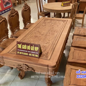 BỘ BÀN ĂN LOUIS HOÀNG GIA- 8 GHẾ - GỖ HƯƠNG ĐÁ