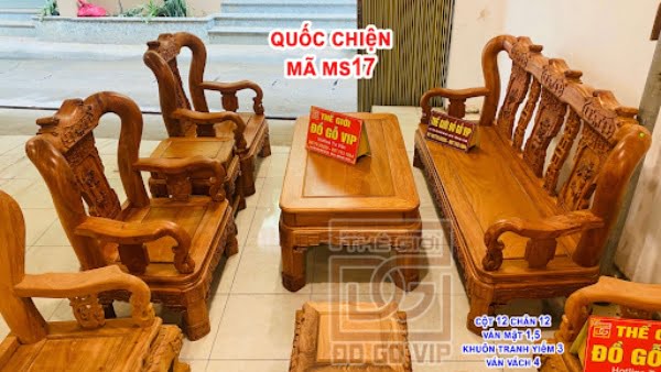 Bộ bàn ghế minh quốc triện gỗ hương đá cột 12 tay 12 tại thế giới đồ gỗ VIP
