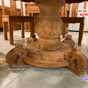 MS67 : BỘ BÀN ĂN TRÒN- 6 GHẾ - GỖ HƯƠNG ĐÁ