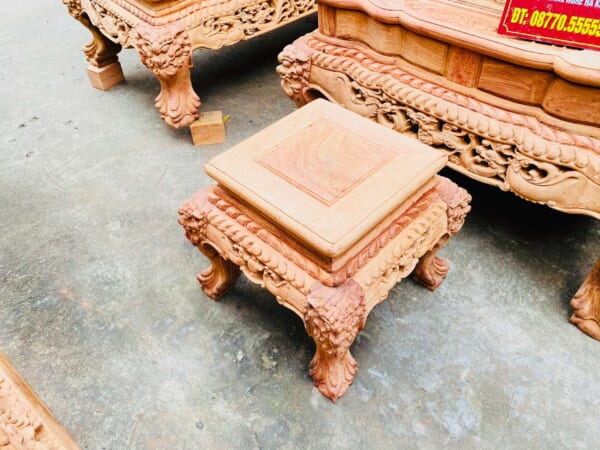 QUỐC NGHÊ BẢO ĐỈNH 6 MÓN CỘT 12 CHÂN 12  - GỖ HƯƠNG ĐÁ