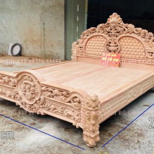 GIƯỜNG NGỦ MẪU HOÀNG GIA TÂN CỔ ĐIỂN HÀNG NGUYÊN KHỐI - GỖ HƯƠNG ĐÁ