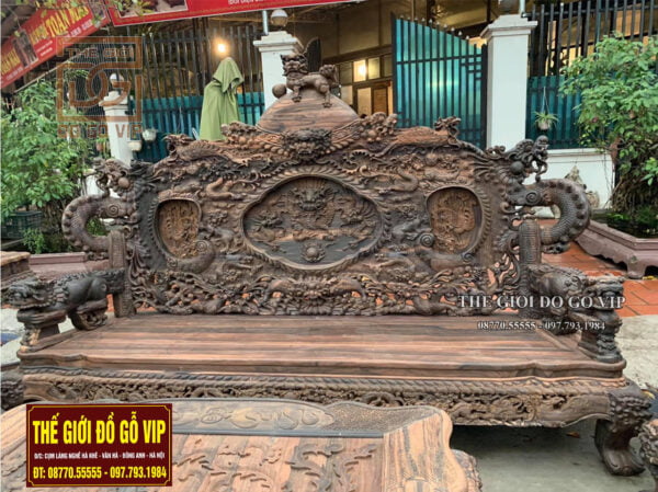 Bộ rồng đỉnh 12 món gỗ mun lào giá tốt nhất thị trường