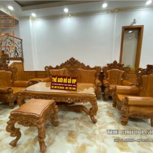 Bộ bàn ghế hoàng gia 10 món hoa lá tây bền đẹp, cao cấp