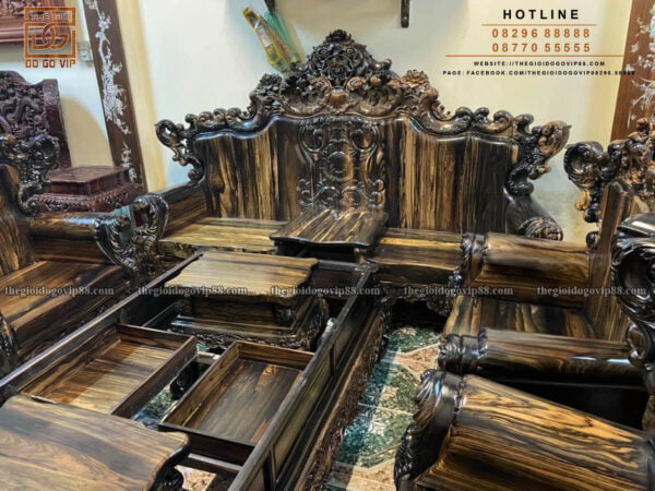 Bộ Hoàng Gia Nguyên Khối - Gỗ Mun Lào