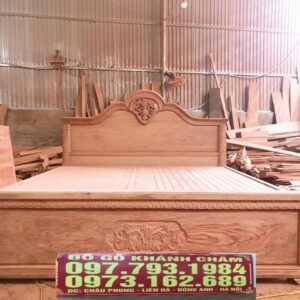GIƯỜNG NGỦ MẪU TRƠN VÉN HOA LÁ TÂY