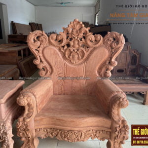 BỘ BÀN GHẾ SOFA HOÀNG GIA HOA LÁ TÂY 10 MÓN - GỖ HƯƠNG ĐÁ