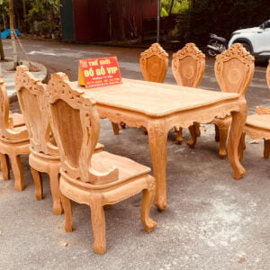 BỘ BÀN ĂN HOÀNG GIA 8 GHẾ - GỖ GÕ ĐỎ