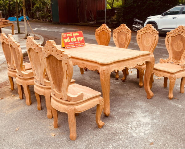 BỘ BÀN ĂN HOÀNG GIA 8 GHẾ - GỖ GÕ ĐỎ