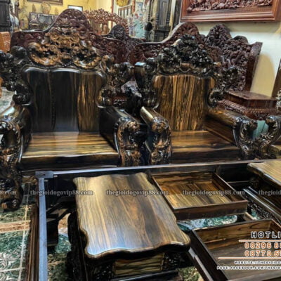 Bộ Hoàng Gia Nguyên Khối - Gỗ Mun Lào