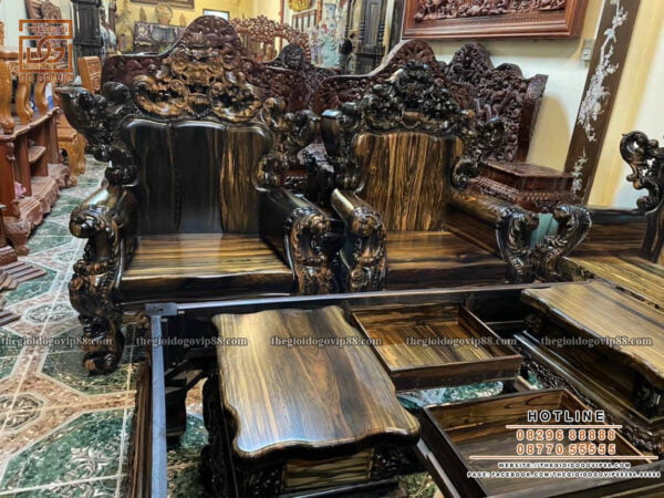 Bộ Hoàng Gia Nguyên Khối - Gỗ Mun Lào