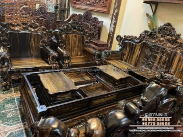 Trọn bộ bàn ghế gỗ mun Lào tại Thế giới gỗ Vip