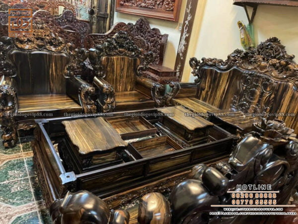 Bộ Hoàng Gia Nguyên Khối - Gỗ Mun Lào