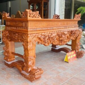 Sập thờ gỗ hương song long chầu nguyệt cao cấp, giá rẻ
