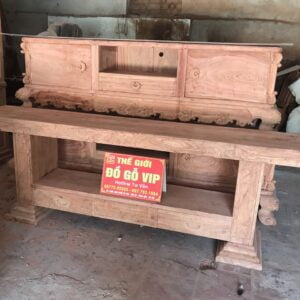 KỆ TIVI NGUYÊN KHỐI - DÀY 10cm- CHẤT GỖ HƯƠNG ĐÁ