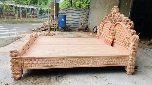 GIƯỜNG NGỦ MẪU HOÀNG GIA TÂN CỔ ĐIỂN HÀNG NGUYÊN KHỐI - GỖ HƯƠNG ĐÁ