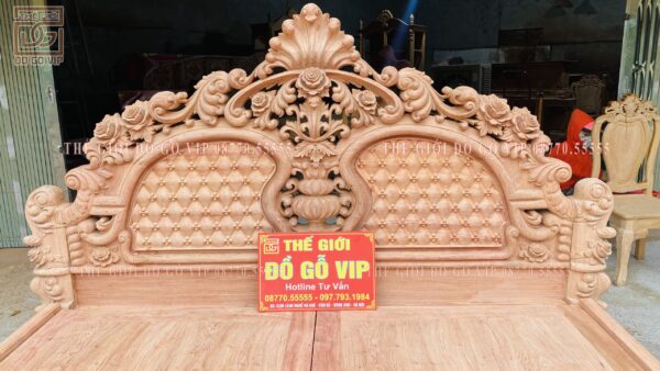 GIƯỜNG NGỦ MẪU HOÀNG GIA TÂN CỔ ĐIỂN HÀNG NGUYÊN KHỐI - GỖ HƯƠNG ĐÁ