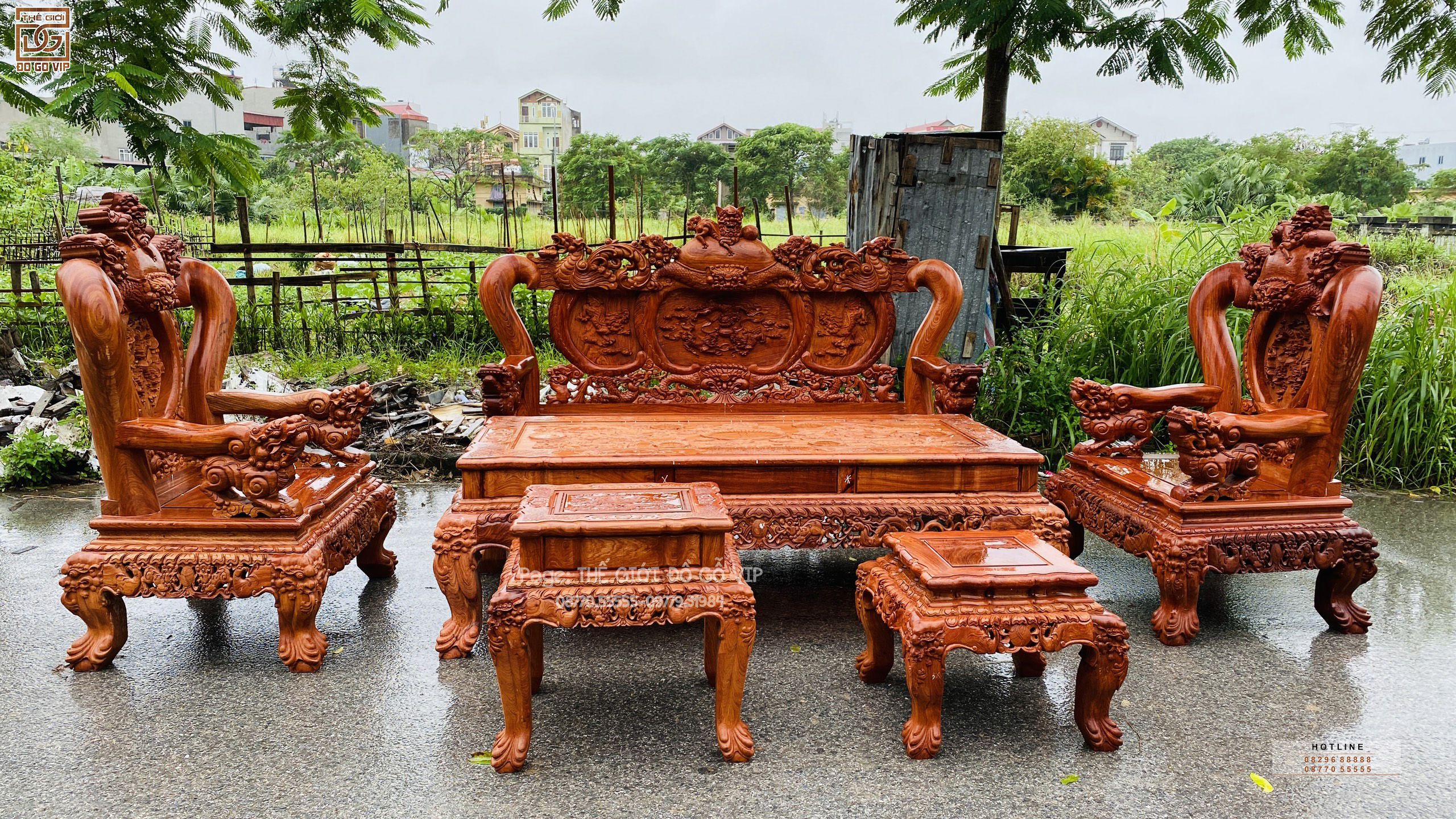 NGHÊ BẢO ĐỈNH GỖ HƯƠNG ĐÁ CỘT 14 CHÂN 14