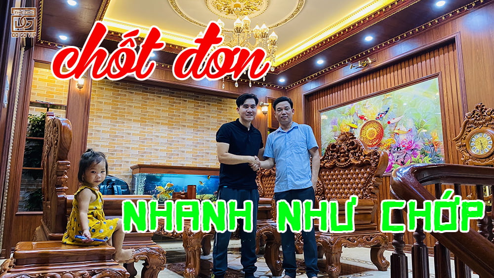 BÀN GIAO BỘ BÀN GHẾ HOÀNG GIA HOA HỒNG TẠI BẮC GIANG