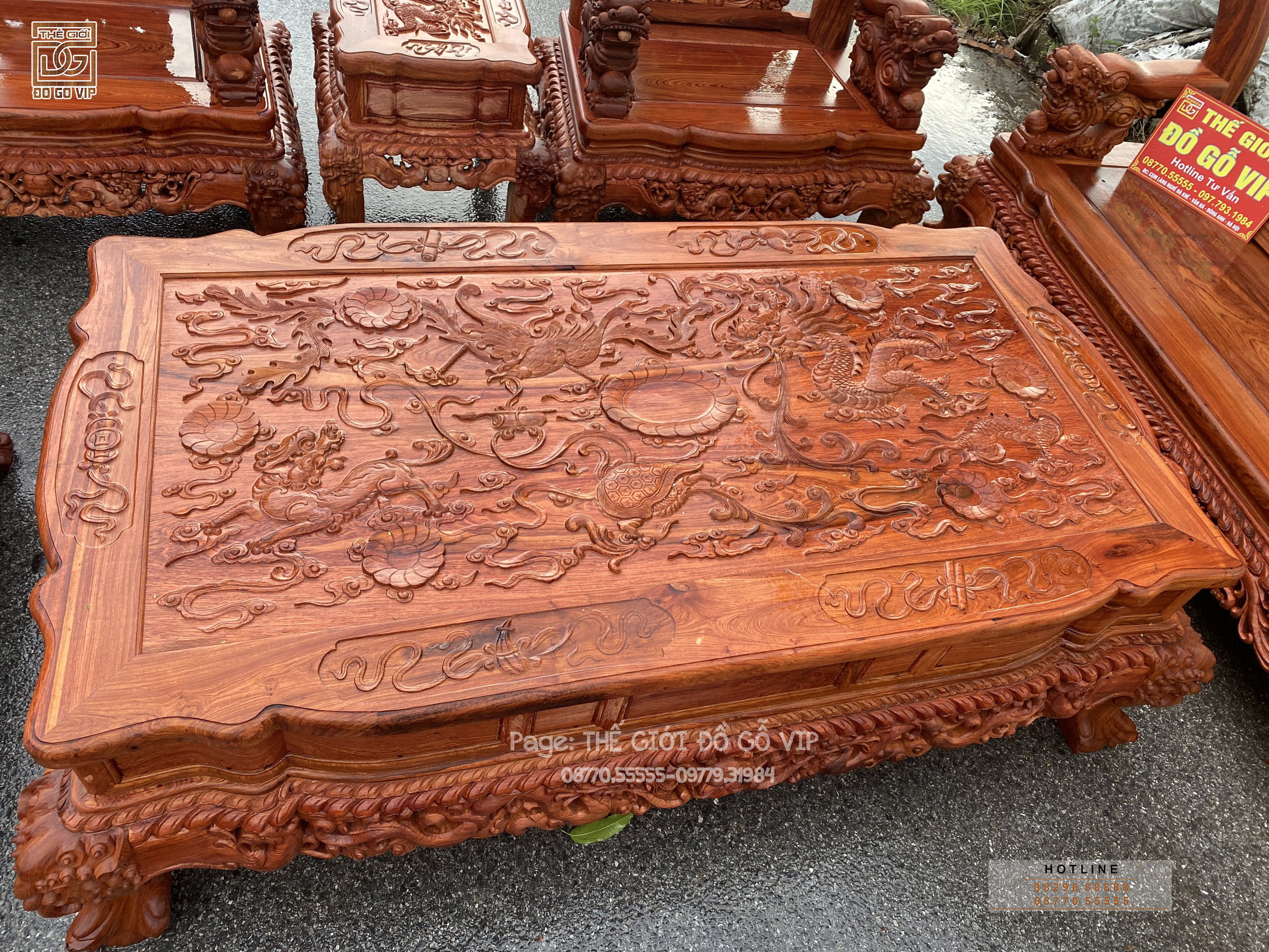 QUỐC NGHÊ BẢO ĐỈNH CỘT 16 - GỖ HƯƠNG ĐÁ