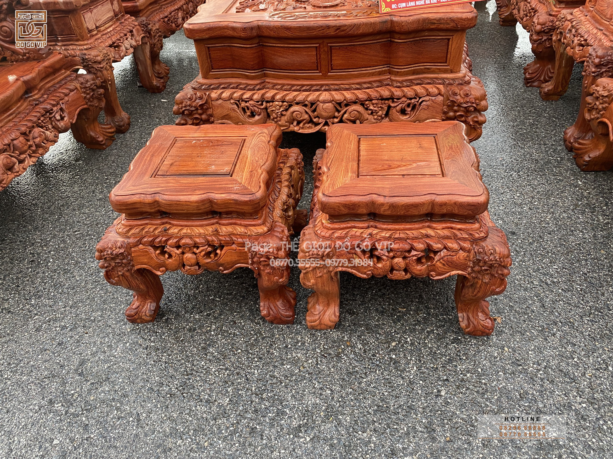QUỐC NGHÊ BẢO ĐỈNH CỘT 16 - GỖ HƯƠNG ĐÁ