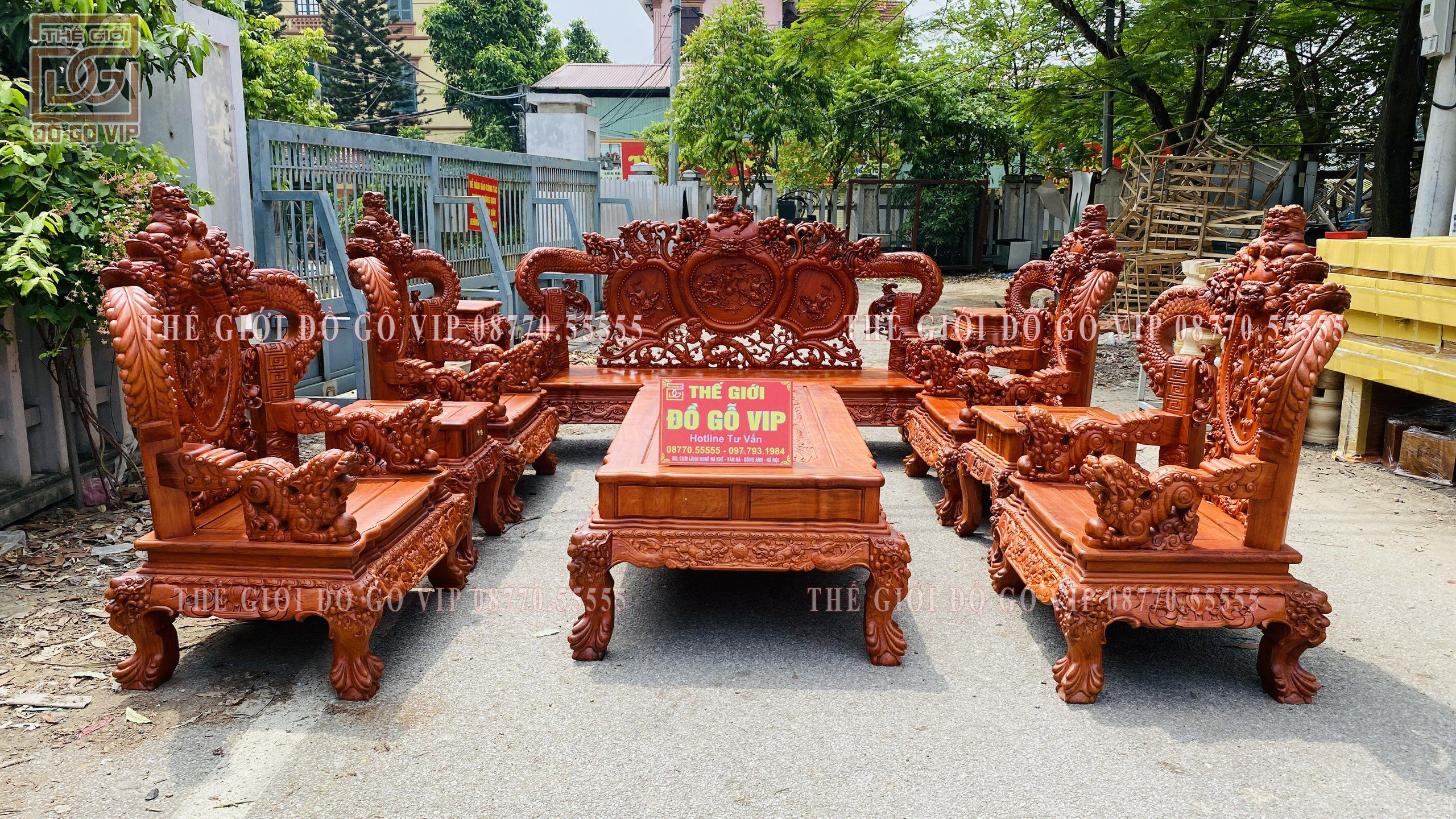 Nghê Tay Khuỳnh Bảo Đỉnh 12 Món- Gỗ Hương Đá