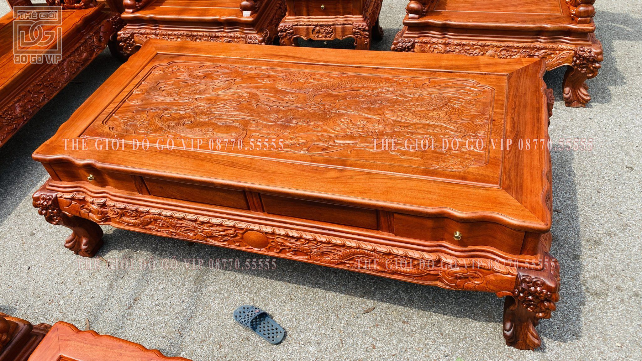 Nghê Tay Khuỳnh Bảo Đỉnh 12 Món- Gỗ Hương Đá