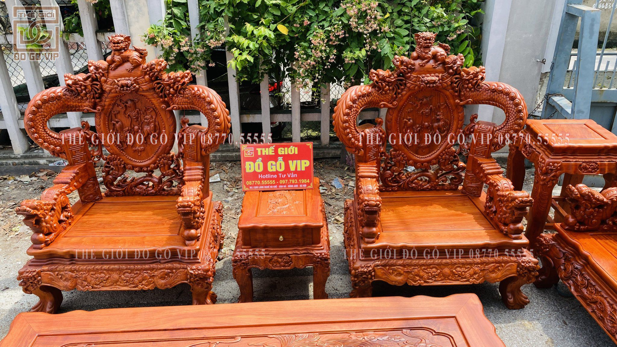Nghê Tay Khuỳnh Bảo Đỉnh 12 Món- Gỗ Hương Đá