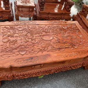 BỘ BÀN GHẾ NGHÊ BẢO ĐỈNH CỘT 16 -GỖ HƯƠNG ĐÁ
