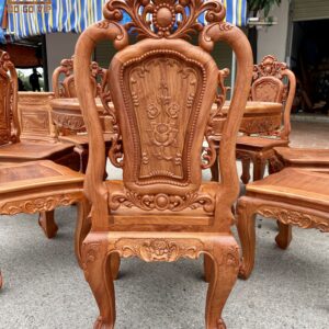 BÀN ĂN TRÒN 8 GHẾ - CHẤT GỖ HƯƠNG ĐÁ