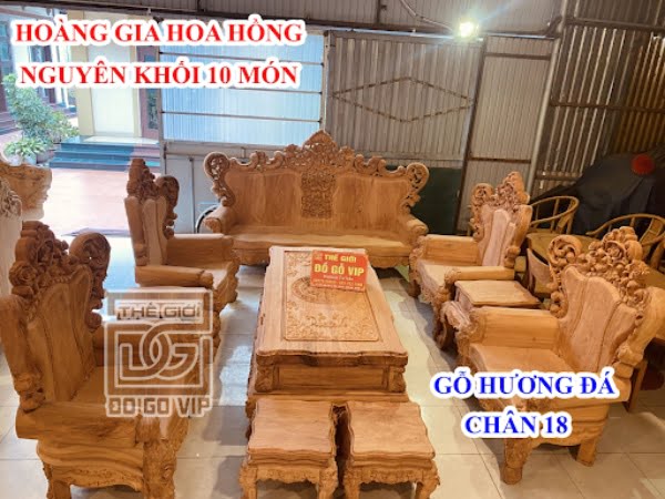Bộ bàn ghế hoàng gia nguyên khối gỗ hương đá Bộ bàn ghế hoàng gia nguyên khối gỗ hương đá