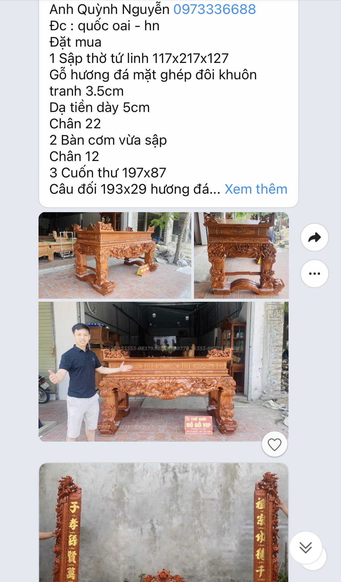 [Chốt Nội thất Phòng Thờ cho A Quỳnh 11/12 ]