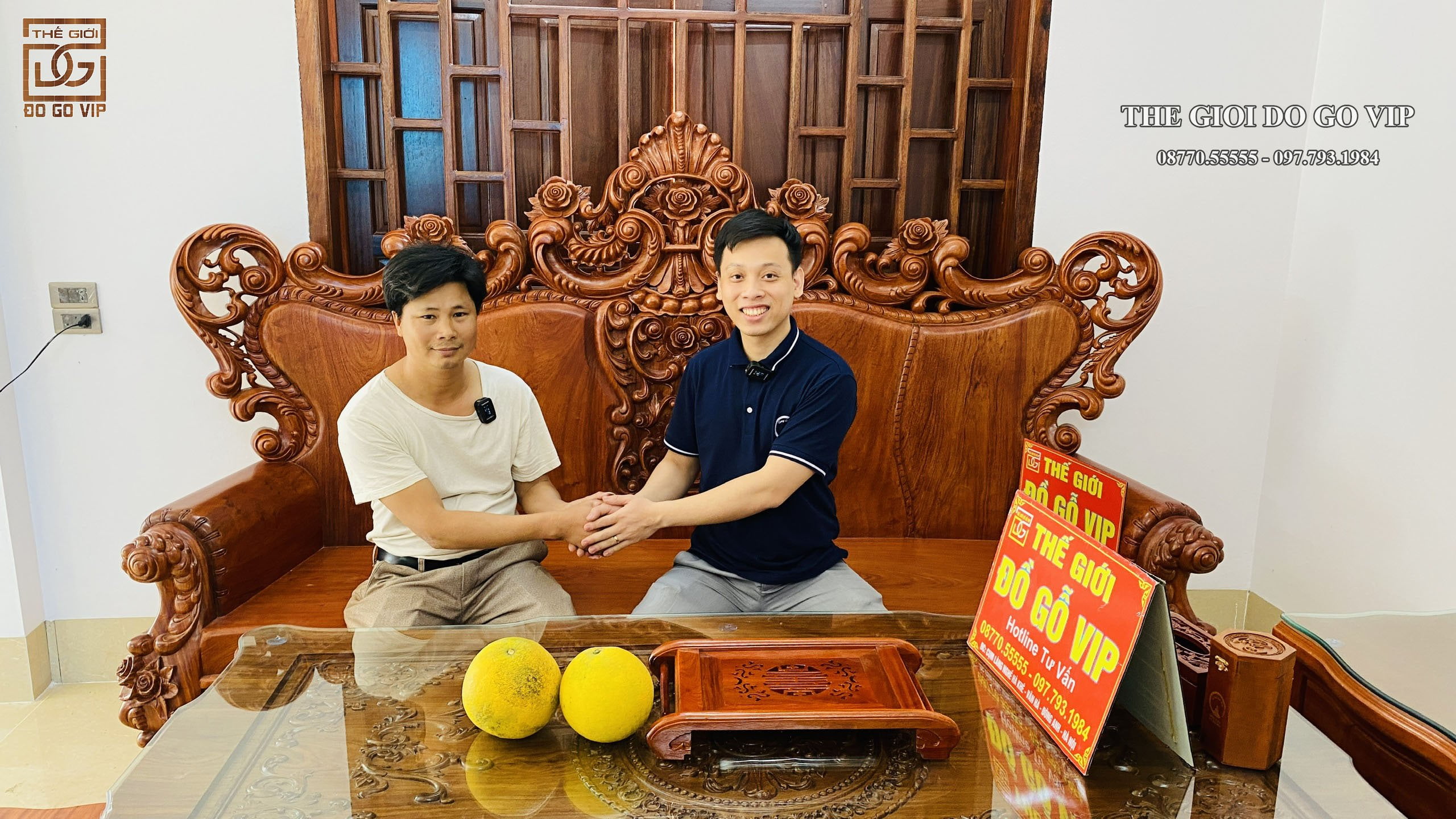18/12 Bàn giao bộ Hoàng Gia Nguyên Khối - Gỗ Hương Đá cho A Toàn - Tân Yên Bắc Giang