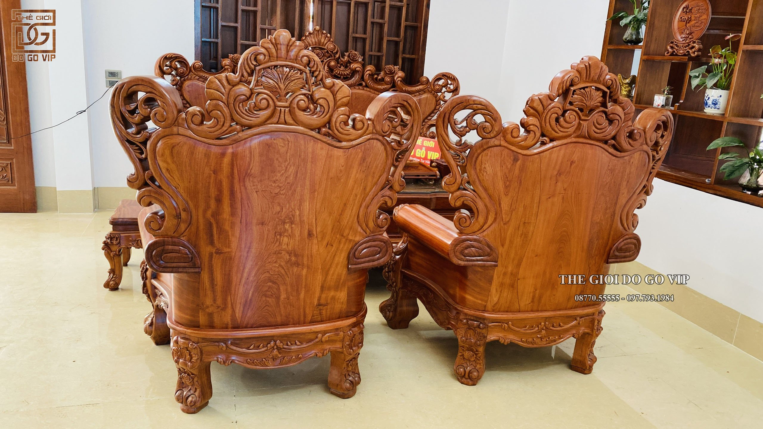 18/12 Bàn giao bộ Hoàng Gia Nguyên Khối - Gỗ Hương Đá cho A Toàn - Tân Yên Bắc Giang
