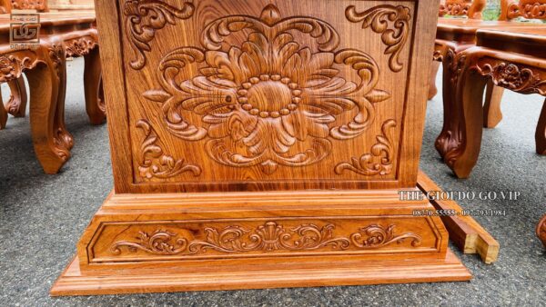 BÀN ĂN CHỮ NHẬT NGUYÊN KHỐI- 8 GHẾ- GỖ HƯƠNG ĐÁ