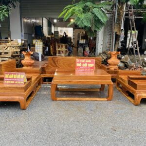 BỘ SOFA GÕ ĐỎ 5 MÓN -GỖ GÕ ĐỎ