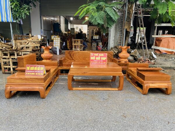 BỘ SOFA GÕ ĐỎ 5 MÓN -GỖ GÕ ĐỎ